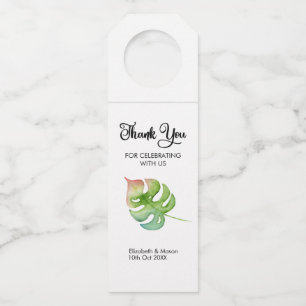 Tropical Wedding Favour Thank You Bottle Tag