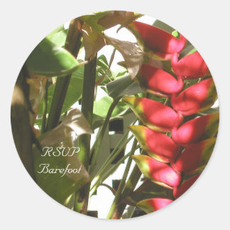 Tropical Wedding Flowers Custom Envelope Seals