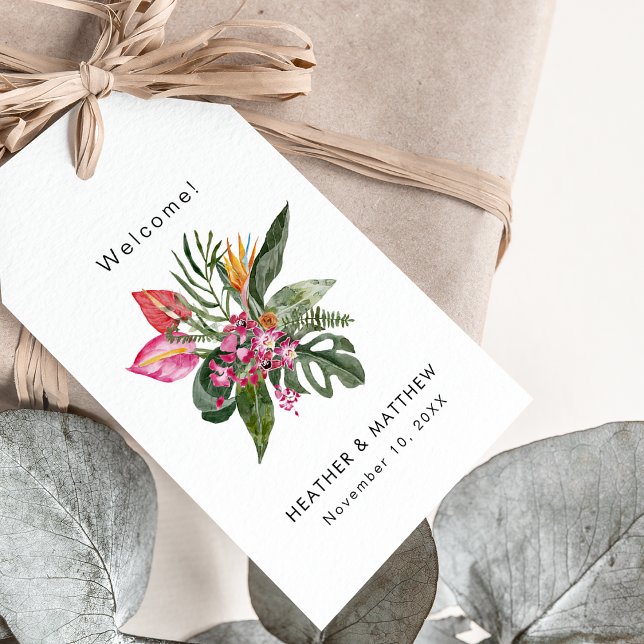 Tropical Wedding Gift Tags (Tropical Floral Wedding Gift Tags by Painted Paperie
)