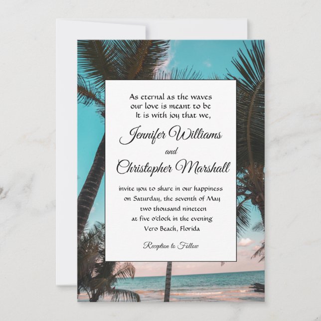 Tropical Wedding Invitation (Front)