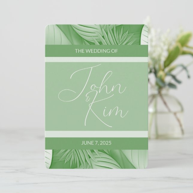 Tropical Wedding Invitation (Standing Front)