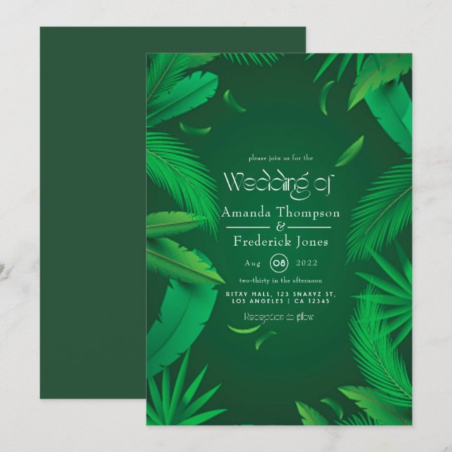 Tropical Wedding Invitation (Front/Back)