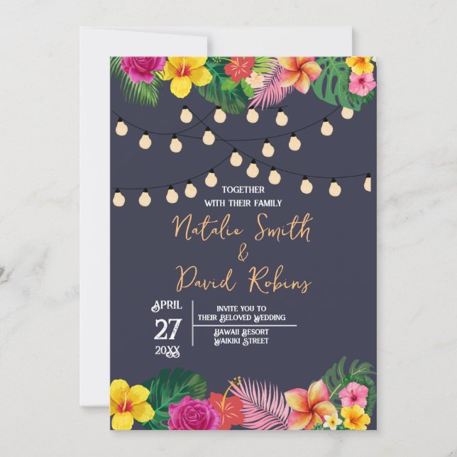 Tropical Wedding Invitation  (Front)