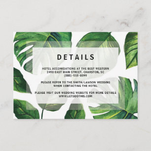 Tropical Wedding Invitation, Beach Wedding Card, Invitation