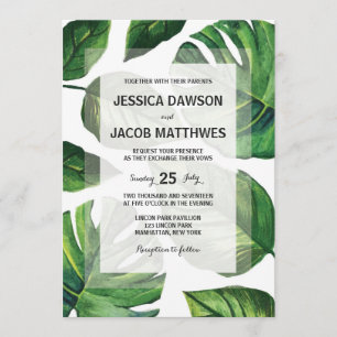 Tropical Wedding Invitation, Beach Wedding Invitation