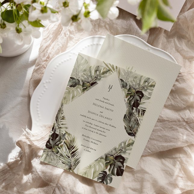 Tropical Wedding Invitation – Botanical Design (Creator Uploaded)