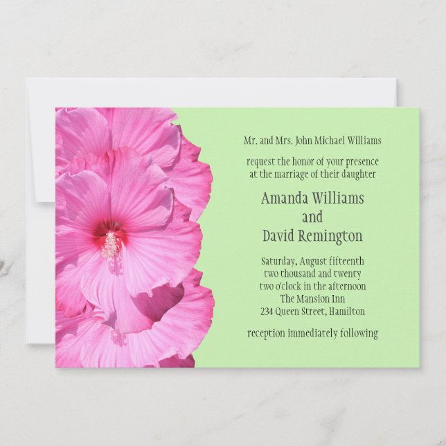 Tropical Wedding Invitation (green) (Front)