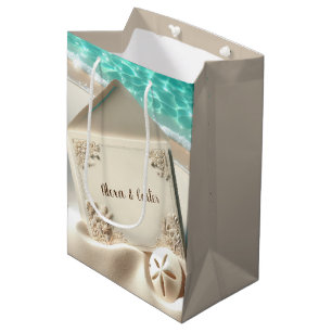 Tropical Wedding Invitation On a Beach Medium Gift Bag