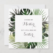 Tropical Wedding Maid of Honour Proposal Card