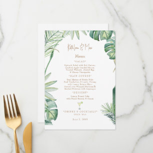 Tropical Wedding Menu 