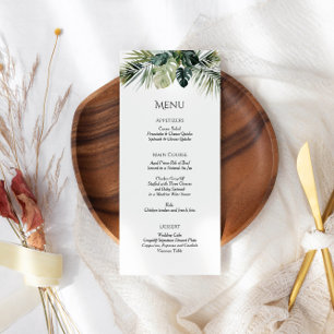 Tropical Wedding Menu Card – Botanical Design