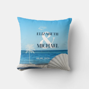Tropical Wedding Ocean Beach Cushion