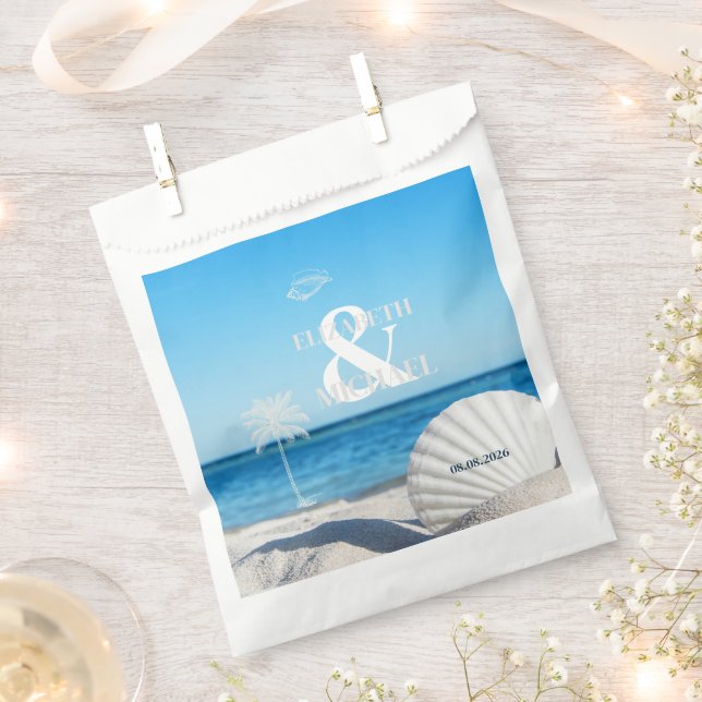 Tropical Wedding Ocean Beach Favour Bags (Clipped)