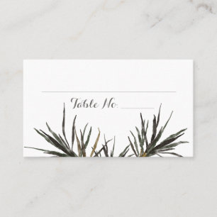 Tropical Wedding Palm Tree Leaves Flat Place Card