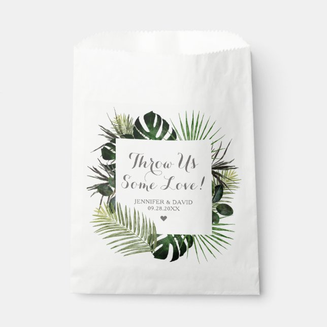 Tropical Wedding Petal Toss Bags Send Off (Front)