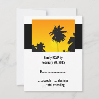 Tropical Wedding RSVP Cards Sunset Ceremony