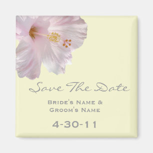 Tropical Wedding Save The Date - Hibiscus Magnet