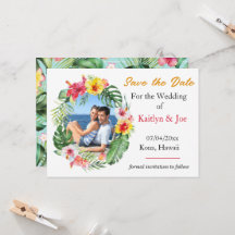 Tropical Wedding Save the Date Invitation
