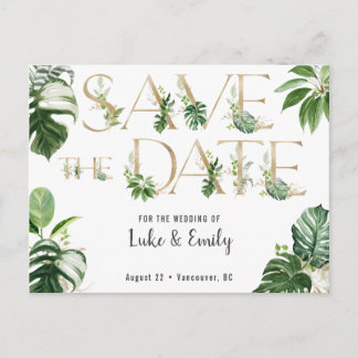 Tropical Wedding Save the Date Postcard