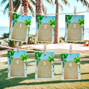 Tropical Wedding Seating Chart Cards For Wedding