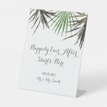 Tropical Wedding Send Off Pedestal Sign
