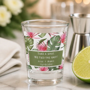 Tropical Wedding Shot Glass Favours