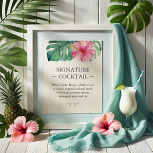 Tropical Wedding Signature Cocktail Sign