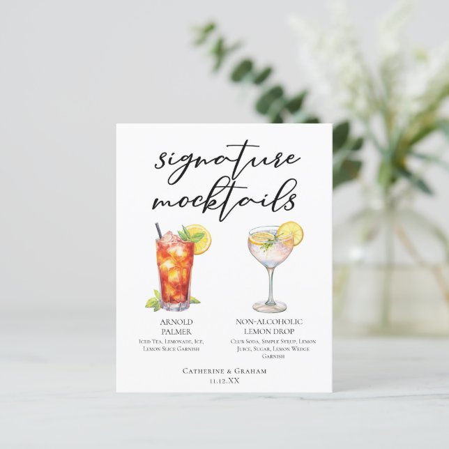 Tropical Wedding Signature Mocktails Menu (Standing Front)
