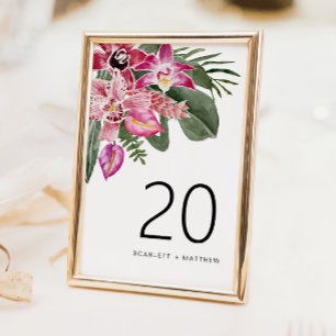 Tropical Wedding Table Number