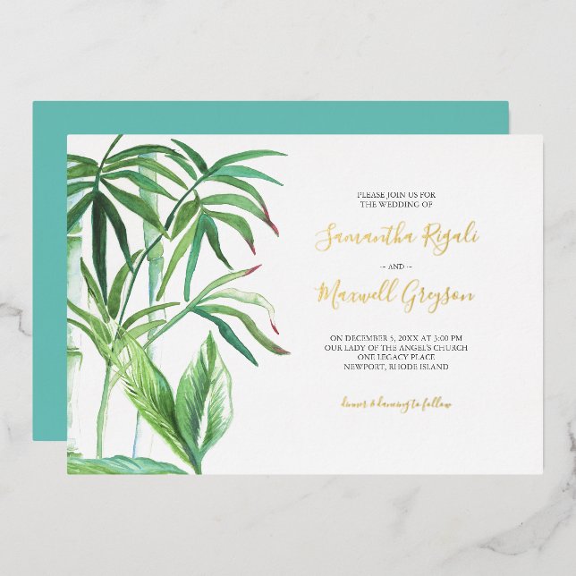 Tropical Wedding Theme Greenery (Front/Back)