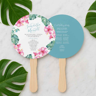 Tropical Wedding Theme Program Fan