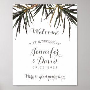 Tropical Wedding Welcome Sign Print Poster (Matte)