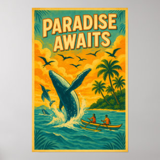 Tropical Whale Watching Paradise Poster