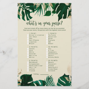 Tropical What's in Your Purse Bridal Shower Game
