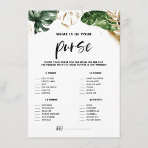 Tropical What's on Your Purse Bridal Shower Game E Enclosure Card