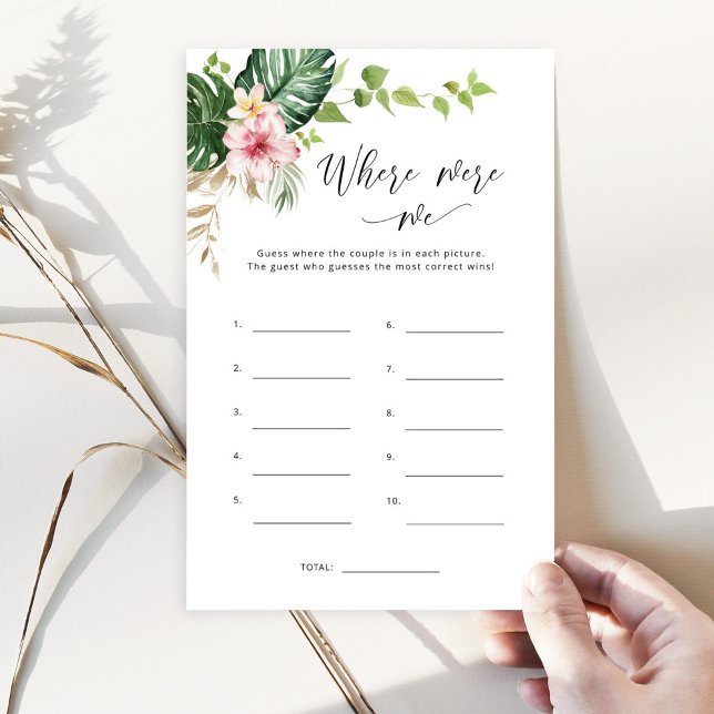 Tropical Where were we bridal shower game (Creator Uploaded)