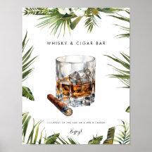 tropical whisky & cigar bar sign