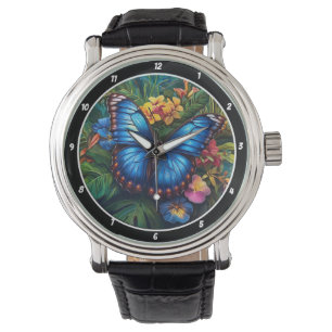 Tropical Whisper" - Blue Butterfly Watch