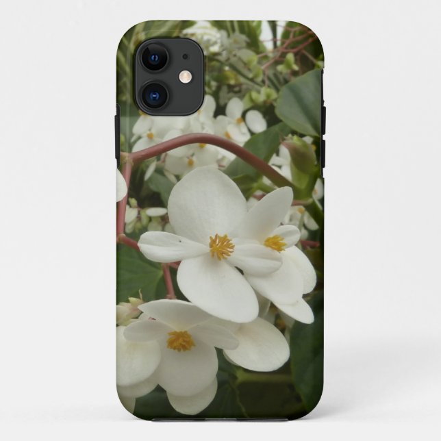 Tropical White Begonia Floral Case-Mate iPhone Case (Back)