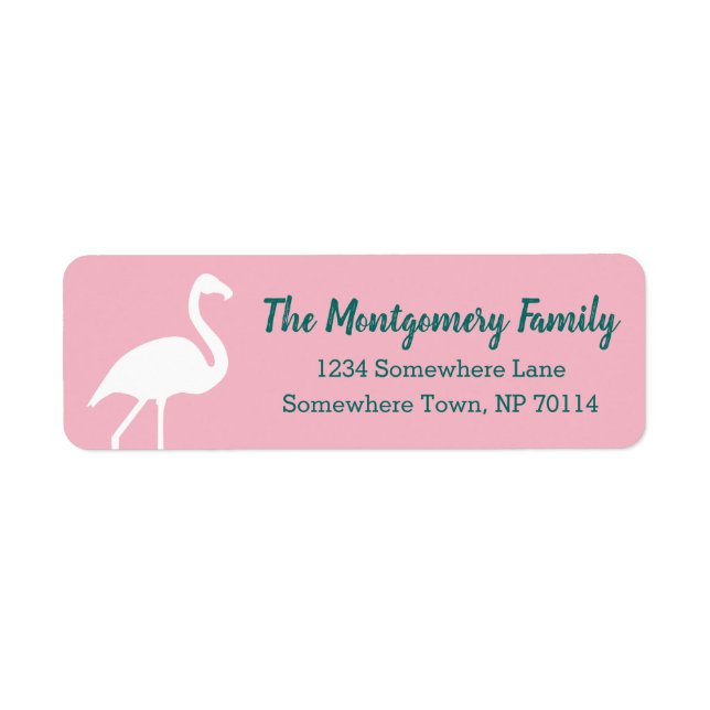 Tropical White Flamingo Silhouette & Family Name (Front)