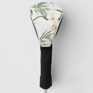 Tropical White Orchid Flowers   Golf Head Cover