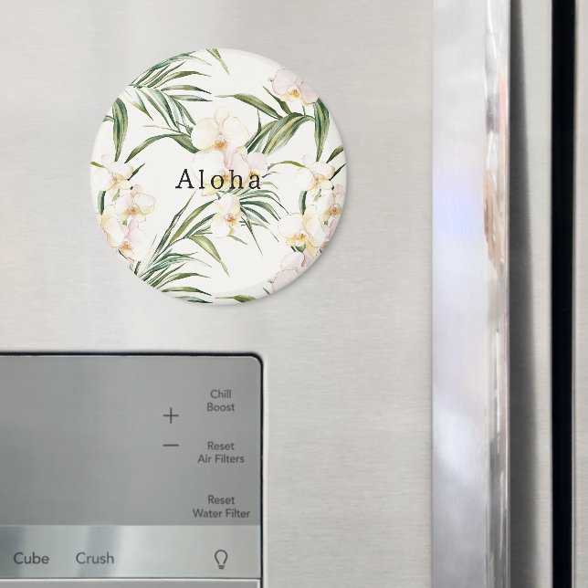 Tropical White Orchid Flowers   Magnet (In Situ (Fridge))