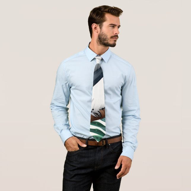 Tropical White Parrot Bird Pattern  Tie (In Situ)