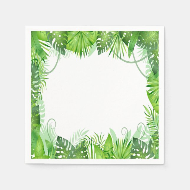 Tropical Wild One Birthday Napkin (Front)