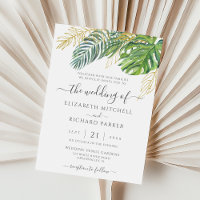 Tropical Wild Palm Leaves Wedding