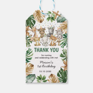 Tropical Wild Party Animals Jungle Birthday Favour Gift Tags
