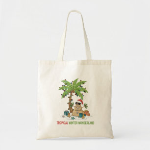 Tropical Winter Wonderland Funny Christmas Tote Bag