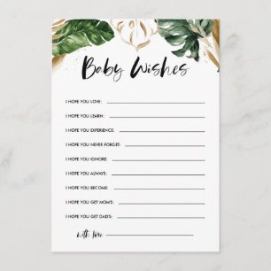 Tropical Wishes for Baby Gold Leaves Baby Shower Enclosure Card