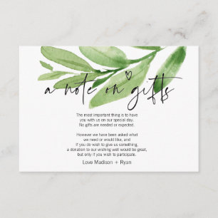 Tropical Wishing Well Wedding Note on Gifts Card
