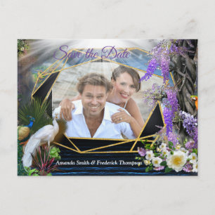 Tropical Wisteria Paradise at the Golden Palace Announcement Postcard